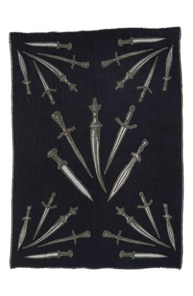Women's Rag & Bone 'dagger' Oversized Jacquard Scarf, Size - Blue