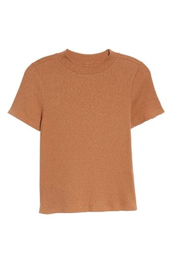 Women's Bp. Mock Neck Slouch Tee - Brown