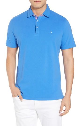 Men's Tailorbyrd Print Trim Polo - Blue