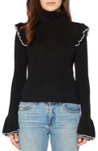 Women's Willow & Clay Ruffle Bell Sleeve Turtleneck, Size - Black