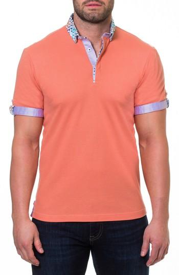 Men's Maceoo Woven Trim Polo (xxl) - Orange