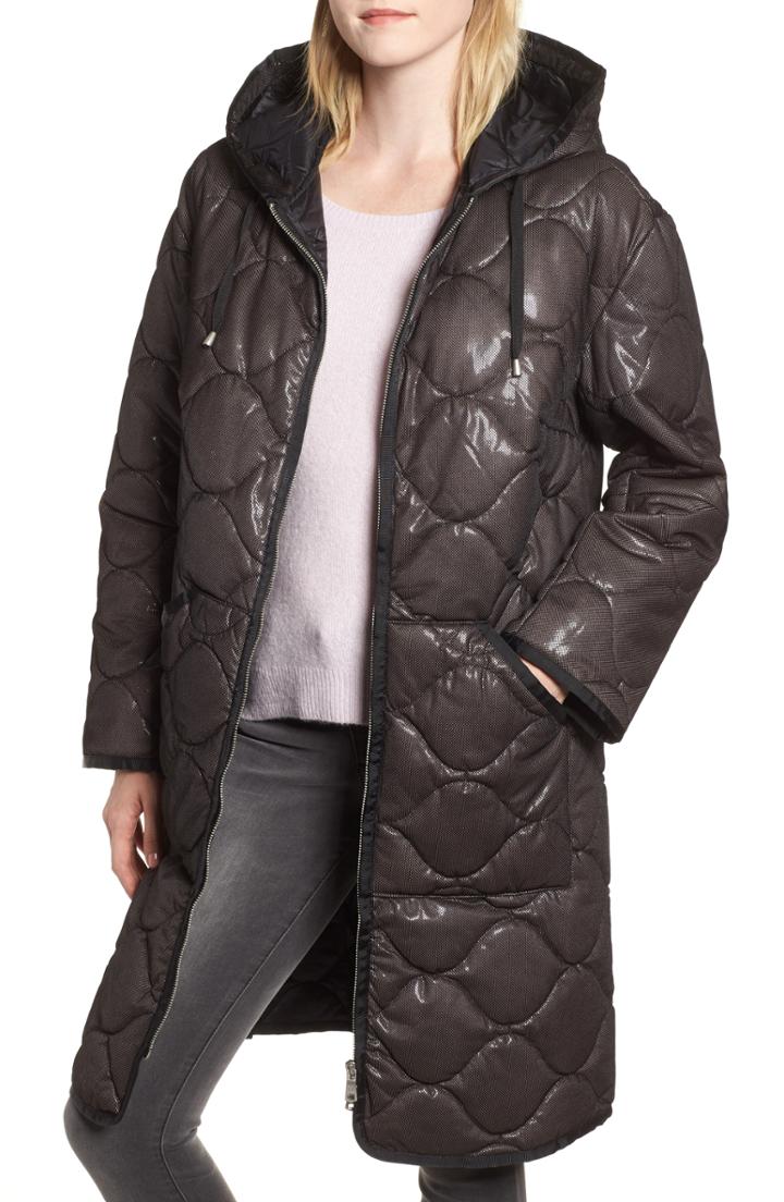Women's Fendi Leather Double Breasted Coat With Genuine Mink Fur Trim Us / 44 It - Black