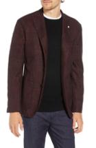 Men's L.b.m 1911 Classic Fit Plaid Cotton Blend Sport Coat Us / 54 Eu R - Red
