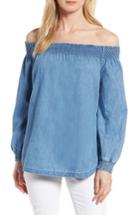 Women's Caslon Chambray Off The Shoulder Top - Blue