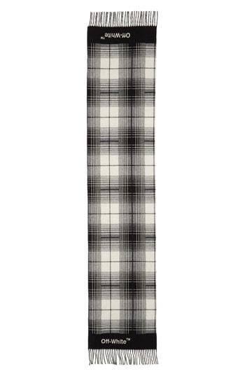 Women's Off-white Check Blanket Scarf, Size - White