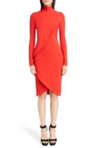 Women's Givenchy Jersey Turtleneck Tulip Hem Dress Us / 40 Fr - Red