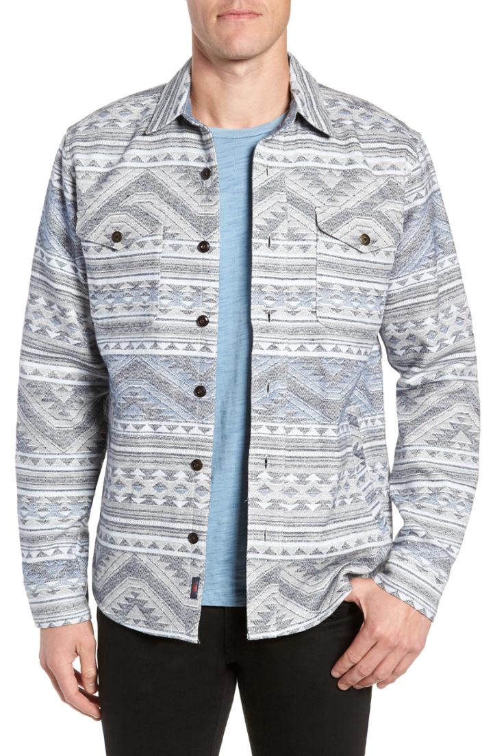Men's Faherty Durango Cpo Cotton Work Shirt - Grey
