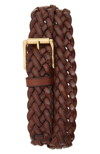Men's Frye Woven Leather Belt - Brown