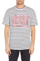 Men's Elevenparis Naughty By Nature Striped Graphic T-shirt - White
