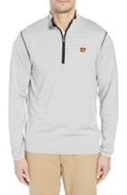 Men's Cutter & Buck Meridian - Cincinnati Bengals Regular Fit Half Zip Pullover, Size - Black