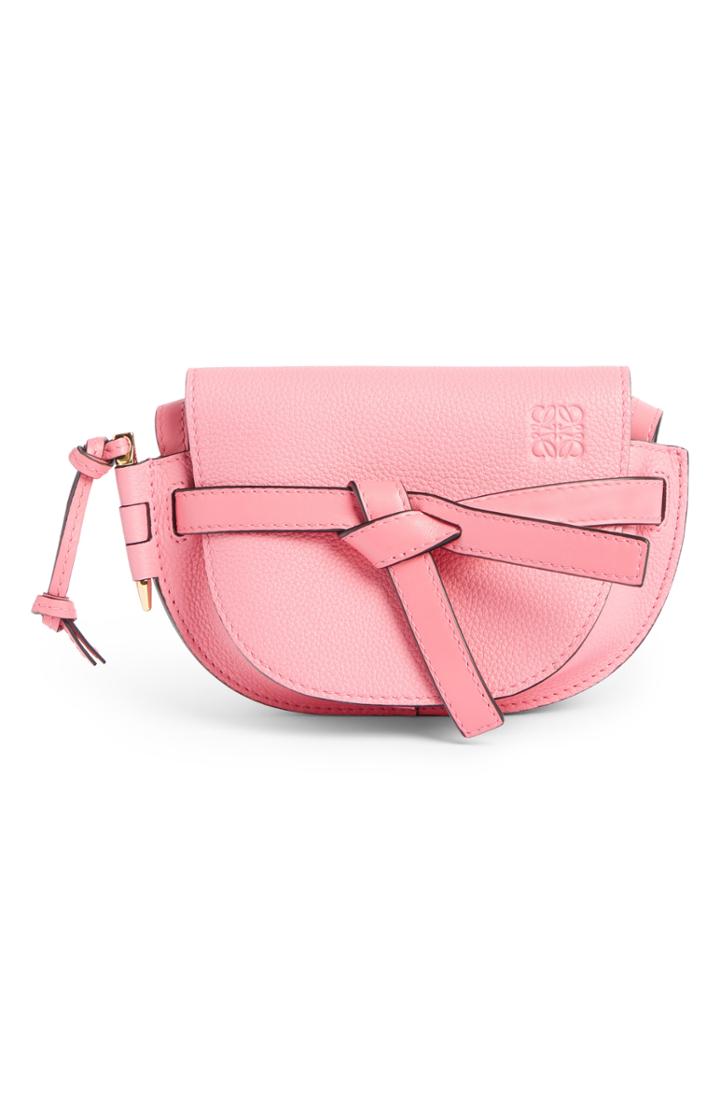 Loewe Small Gate Leather Crossbody Bag - Pink