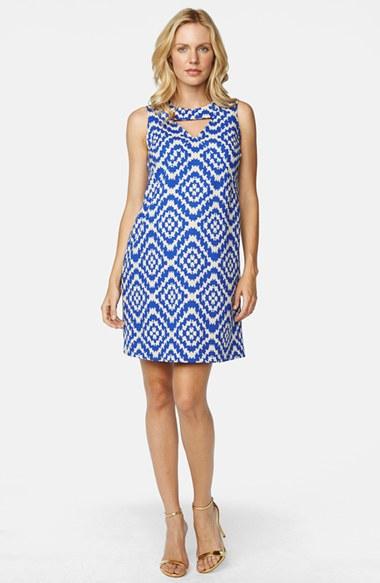 Women's Maternal America Keyhole Ponte Knit Maternity Dress - Blue