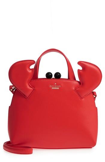 Kate Spade New York Shore Thing - Small Crab Lottie Leather Satchel - Red