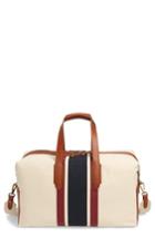Men's J.crew Oar Stripe Canvas Weekend Bag - White