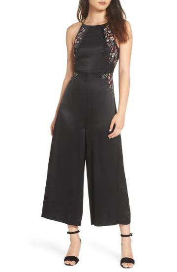 Women's Ever New Embroidered Satin Jumpsuit