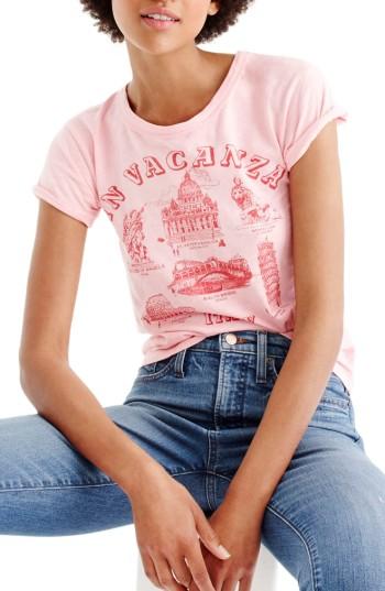 Women's J.crew In Vacanza Graphic Tee, Size - Pink