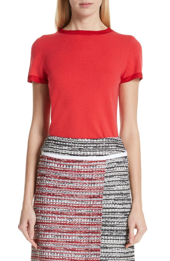 Women's St. John Collection Featherweight Cashmere Blend Top, Size - Red