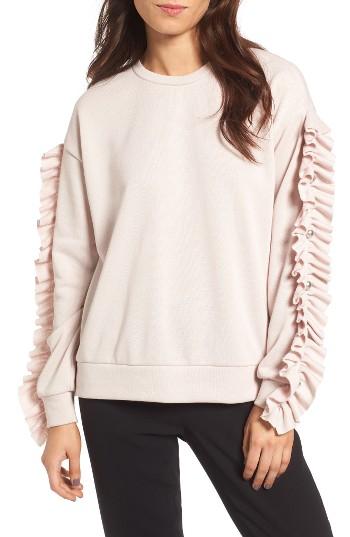 Women's Trouve Ruffle & Stud Sweatshirt