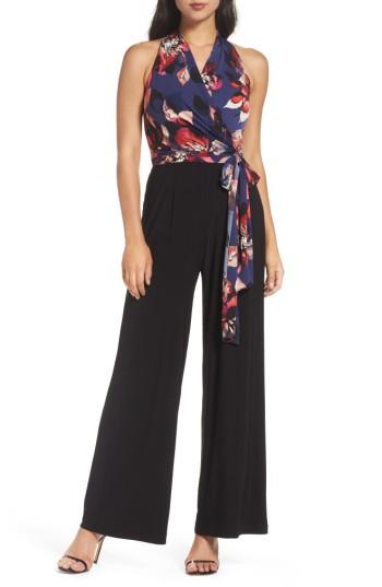 Women's Adrianna Papell Print Jumpsuit - Blue