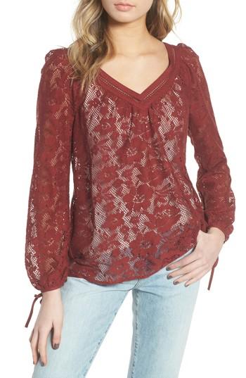 Women's Hinge Lace Top, Size - Brown