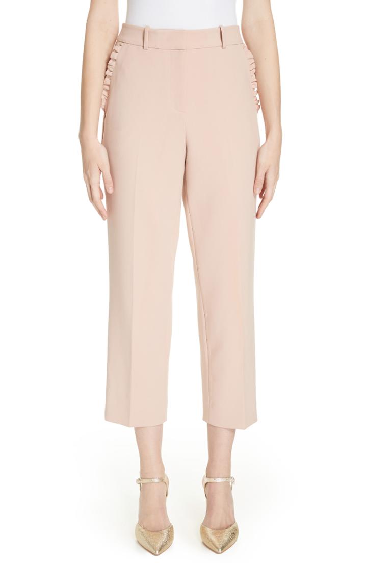 Women's Kate Spade New York Ruffle Pocket Crop Pants - Pink