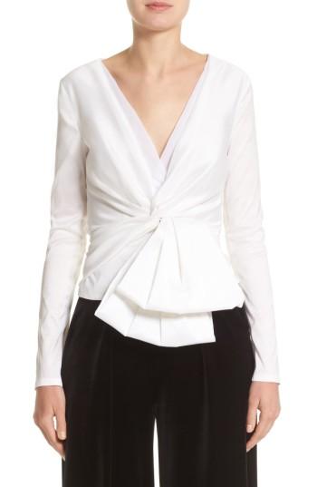 Women's Talbot Runhof V-neck Blouse With Bow Detail