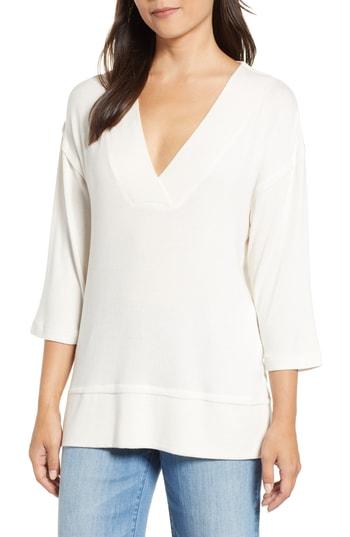 Women's Bobeau Wide Seamed Tunic Tee - Ivory