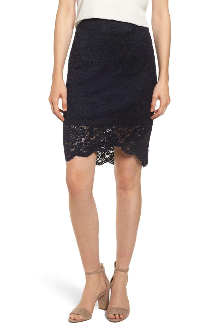 Women's Rosemunde Lace Pencil Skirt - Blue