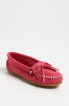 Women's Minnetonka 'kilty' Suede Moccasin .5 M - Pink