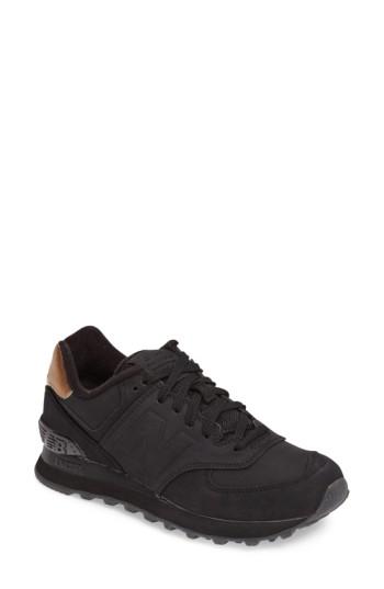 Women's New Balance Q416 Retro 574 Sneaker .5 B - Black