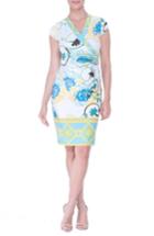 Women's Olian Faux Wrap Maternity Dress - Blue/green