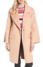 Women's Badgley Mischka Bell Sleeve Double Face Coat, Size - Pink