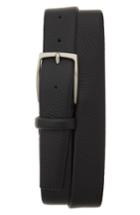 Men's Canali Tubular Tumbled Leather Belt - Black