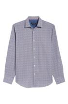 Men's Bugatchi Classic Fit Multicolor Circles Sport Shirt - Red