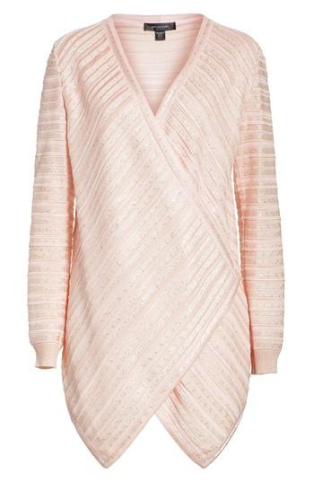 Women's St. John Collection Sequin Welt Stitch Wrap - Pink