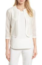 Women's Anne Klein New York Faux Leather Mesh Jacket - White