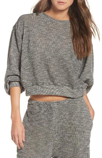 Women's Daydream Nation Crop Lounge Sweater - Black