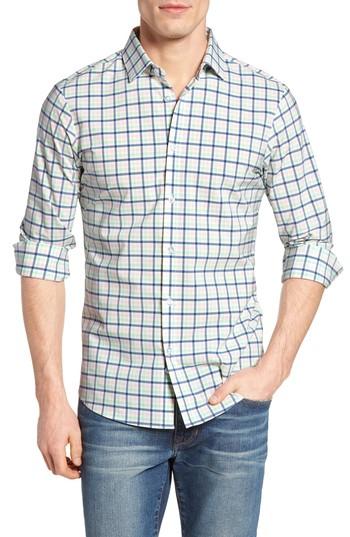 Men's Mizzen+main Taylor Check Performance Sport Shirt, Size - Blue