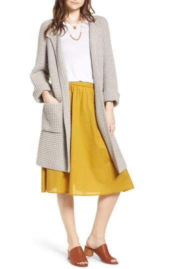 Women's Madewell Waffle Stitch Sweater Jacket, Size - Grey