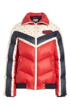 Women's Gucci Floral & Stripe Puffer Jacket Us / 46 It - Red