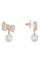 Women's Nina Bow & Imitation Pearl Drop Earrings