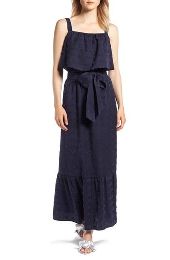 Women's 1901 Clip Dot Popover Maxi Dress - Blue