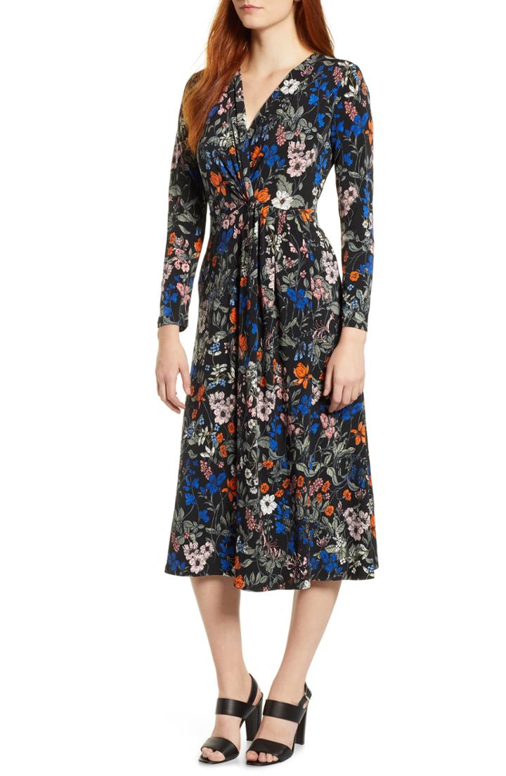Women's Chaus Botanical Faux Wrap Dress