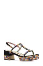 Women's Gucci Mira Crystal Embellished Platform Sandal .5us / 37.5eu - Black
