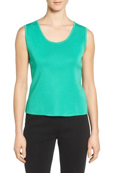Women's Ming Wang Scoop Neck Knit Tank - Green