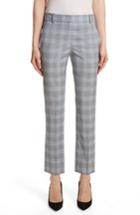Women's Theory Maple Check 2 Straight Crop Trousers - White