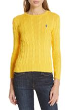 Women's Polo Ralph Lauren Cable Knit Cotton Sweater - Yellow