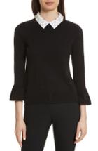Women's Kate Spade New York Embellished Collar Sweater - Black