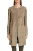 Women's Lafayette 148 New York Kierra Suede Jacket - Green