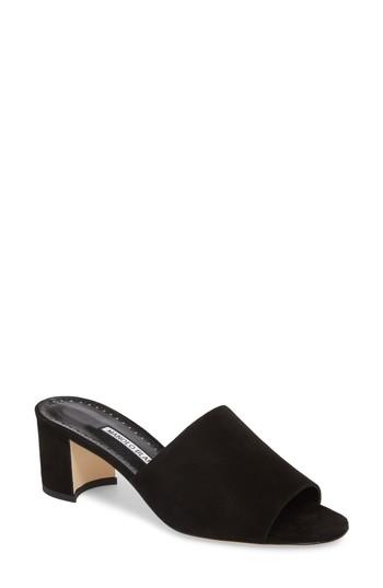 Women's Manolo Blahnik Rapallato Slide Sandal Us / 35eu - Black